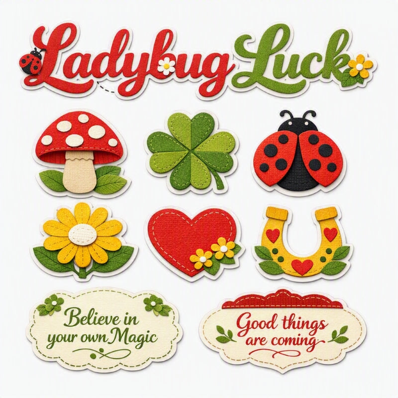 Ladybug Luck-Premade Cutout Set