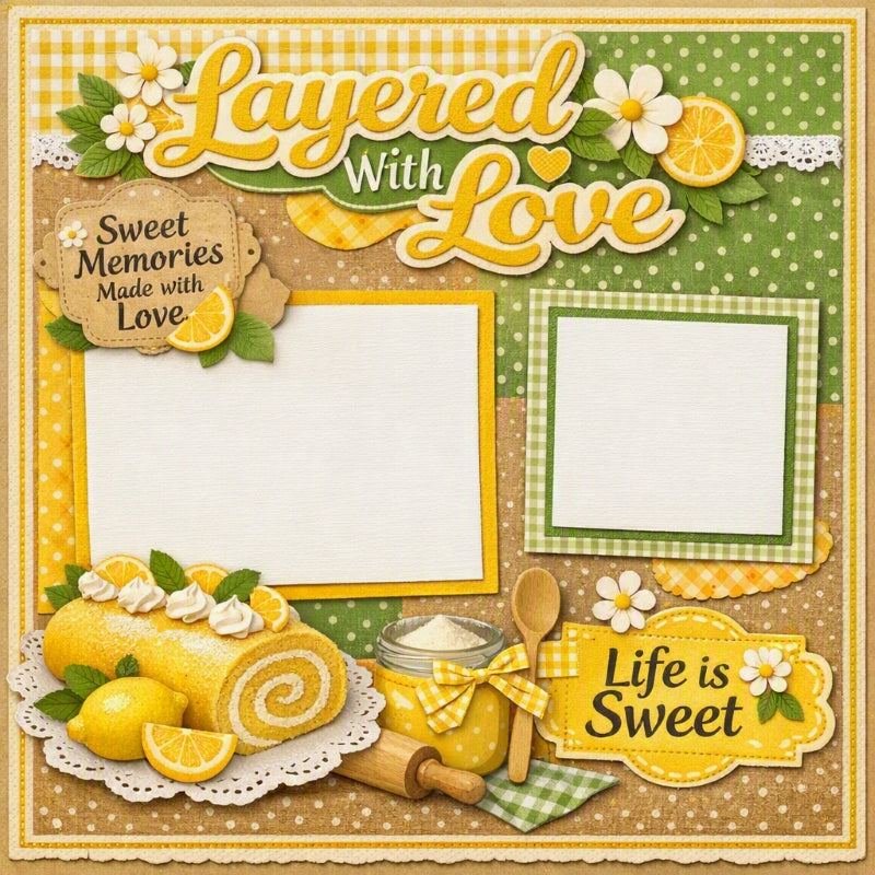 Layered With Love-Premade Scrapbook Page