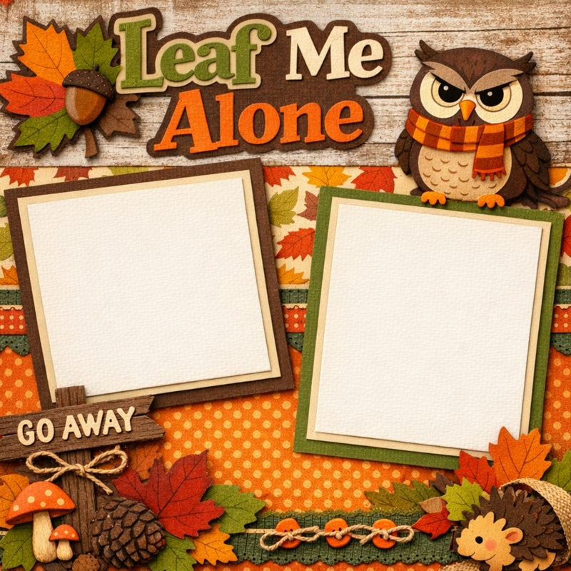 Leaf Me Alone-Premade Scrapbook Page