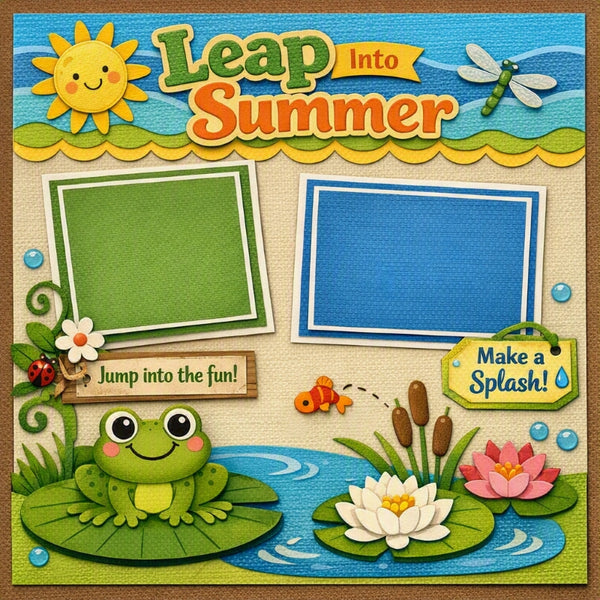 Leap Into Summer-Premade Scrapbook Page