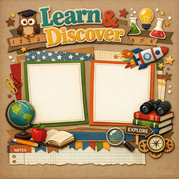 Learn & Discover-Premade Scrapbook Page