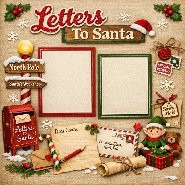 Letters To Santa-Premade Scrapbook Page