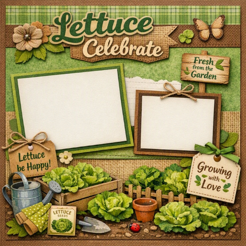 Lettuce Celebrate-Premade Scrapbook Page
