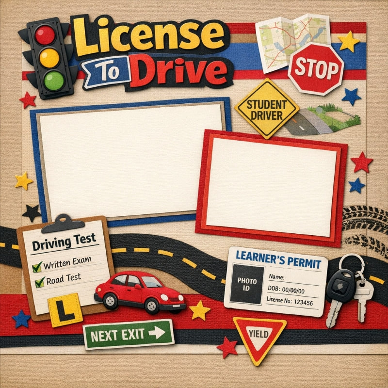 License To Drive-Premade Scrapbook Page
