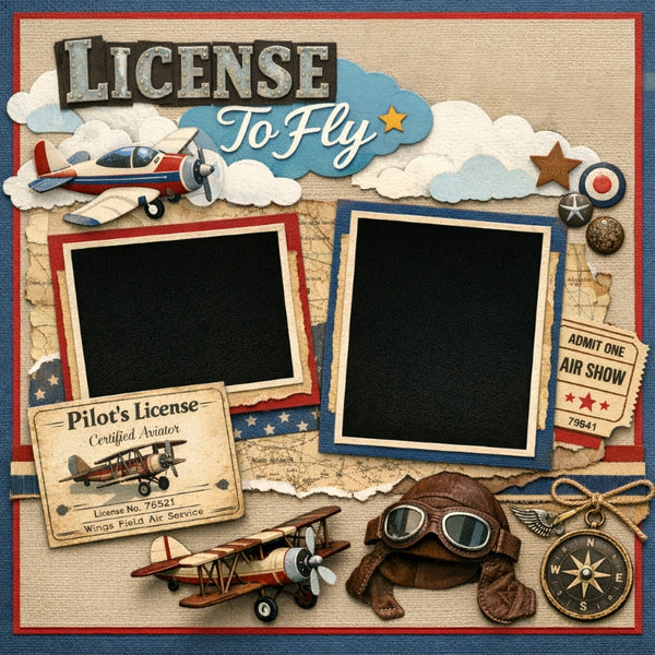 License To Fly-Premade Scrapbook Page