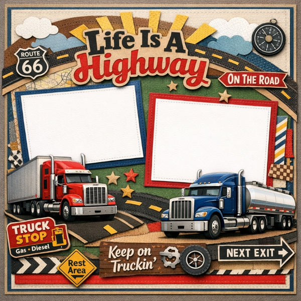 Life Is A Highway-Premade Scrapbook Page