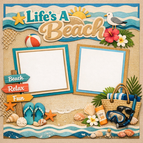 Life's A Beach-Premade Scrapbook Page