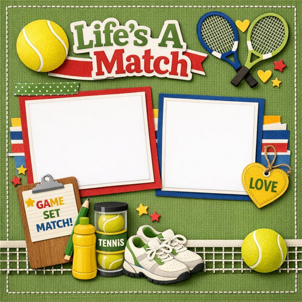 Life's A Match-Premade Scrapbook Page