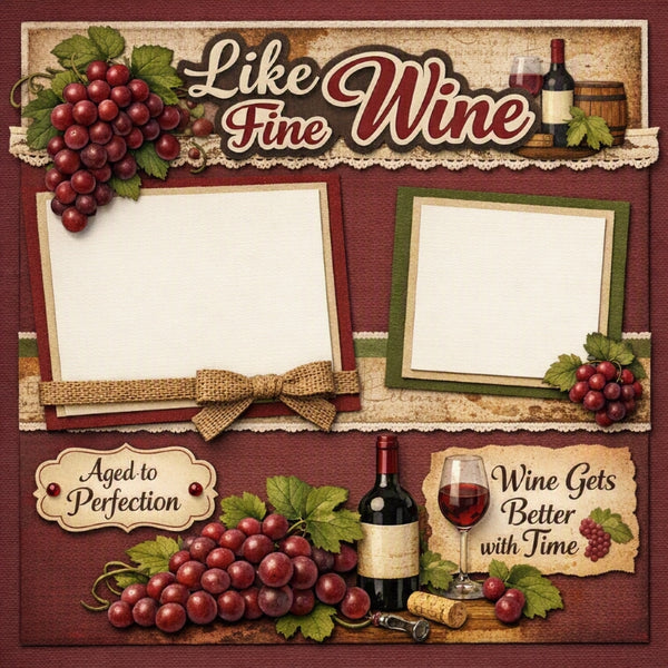 Like Fine Wine-Premade Scrapbook Page