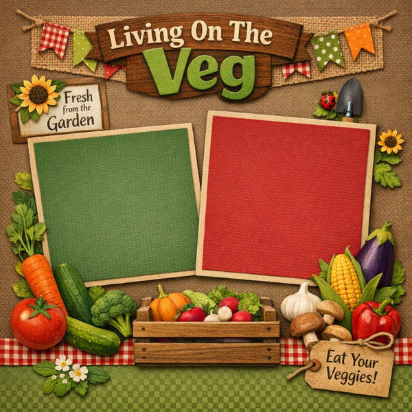 Living On The Veg-Premade Scrapbook Page