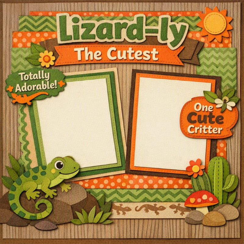 Lizard-ly The Cutest-Premade Scrapbook Page