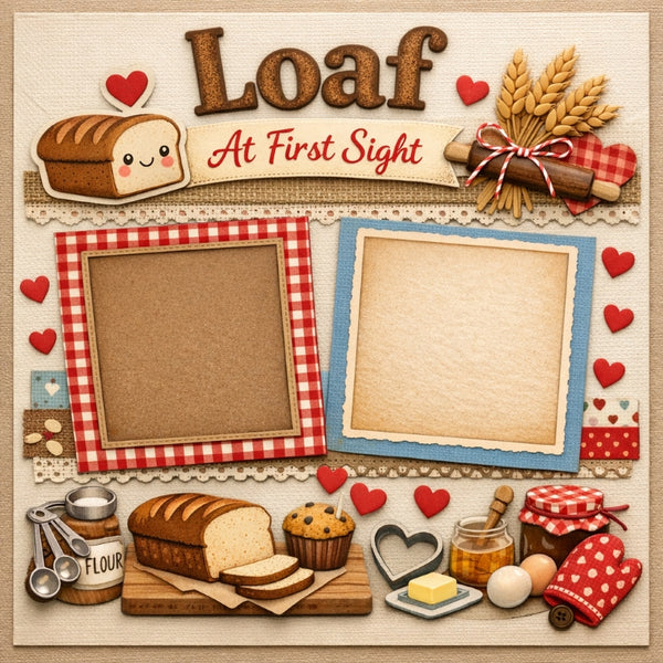 Loaf At First Sight-Premade Scrapbook Page