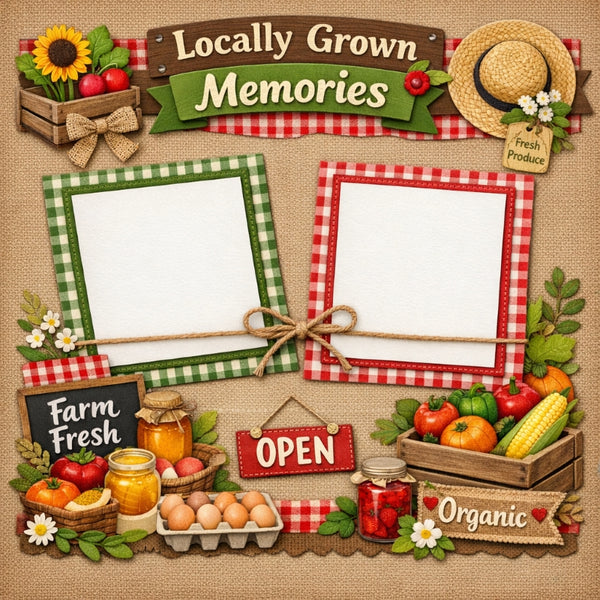 Locally Grown Memories-Premade Scrapbook Page