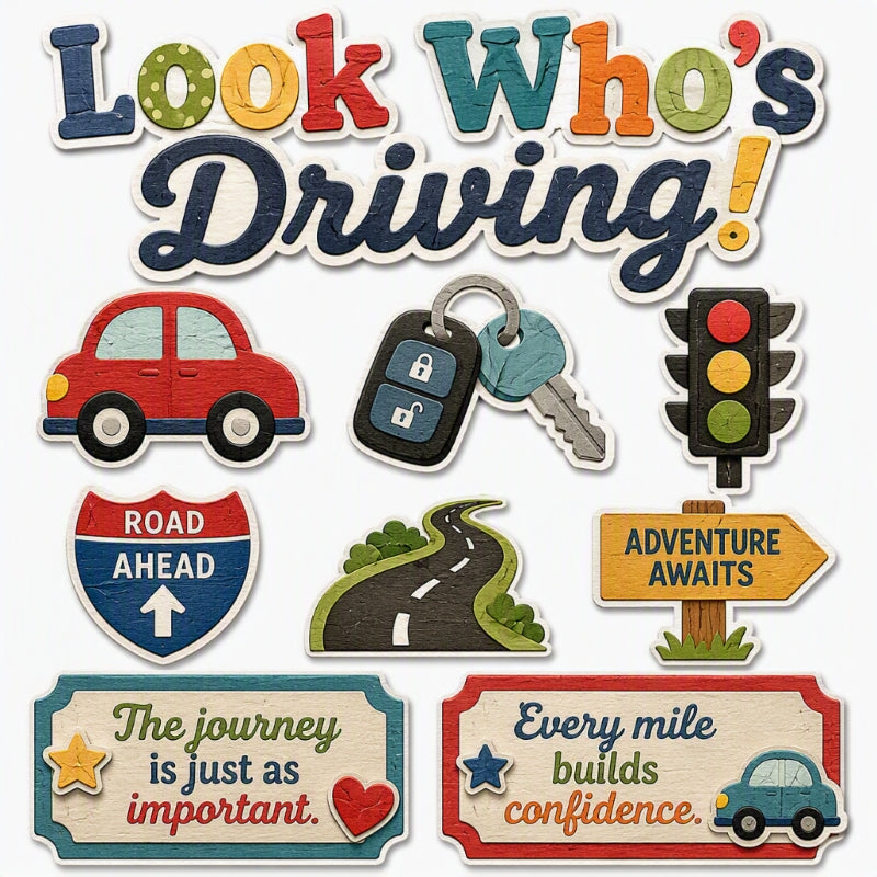 Look Who's Driving!-Premade Cutout Set