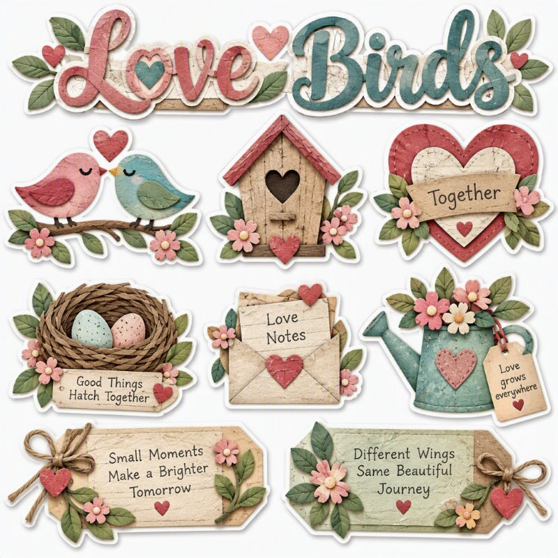 Love Birds-Premade Cut-Out Page