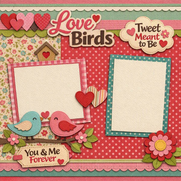 Love Birds-Premade Scrapbook Page