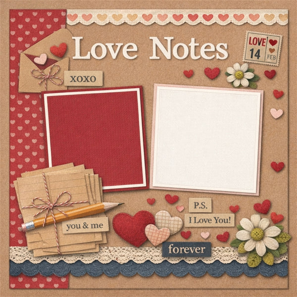 Love Notes-Premade Scrapbook Page
