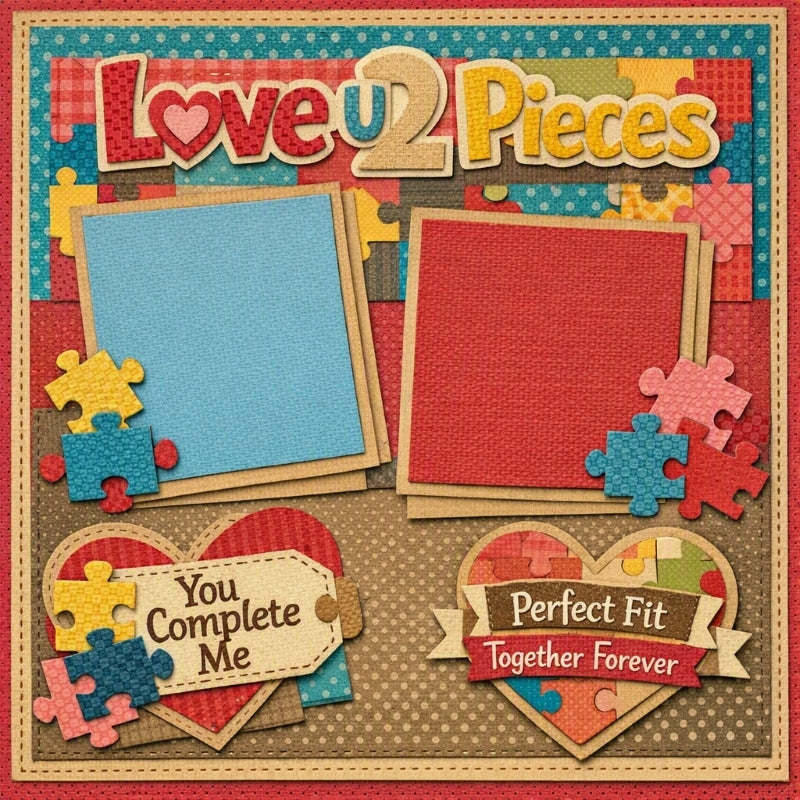 Love U 2 Pieces-Premade Scrapbook Page