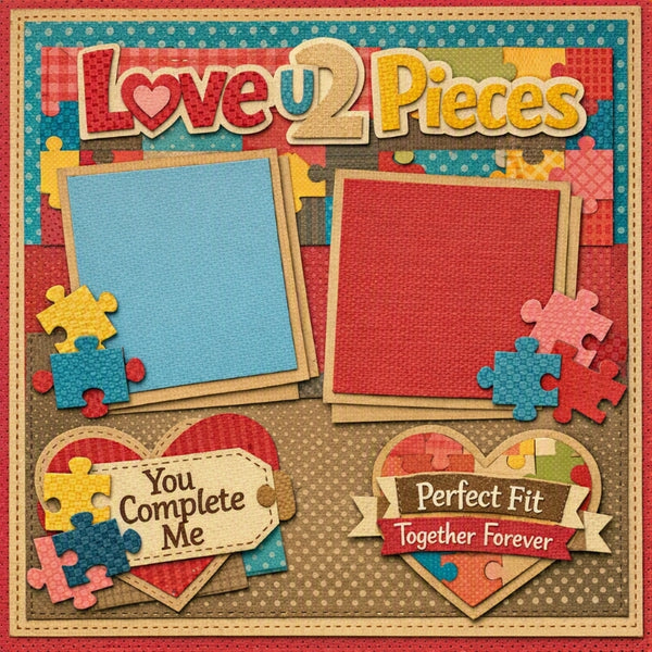 Love U 2 Pieces-Premade Scrapbook Page
