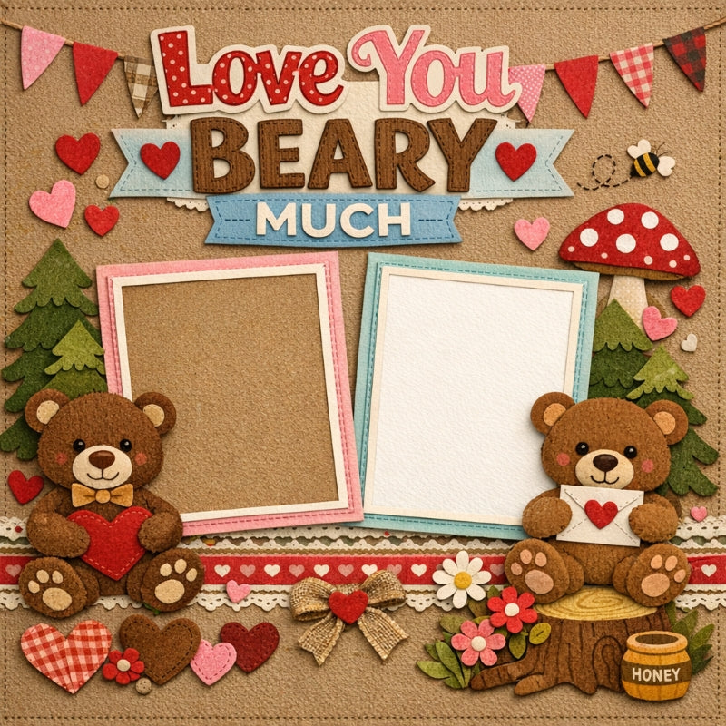 Love You Beary Much-Premade Scrapbook Page