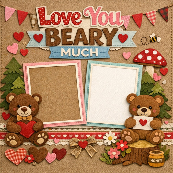Love You Beary Much-Premade Scrapbook Page