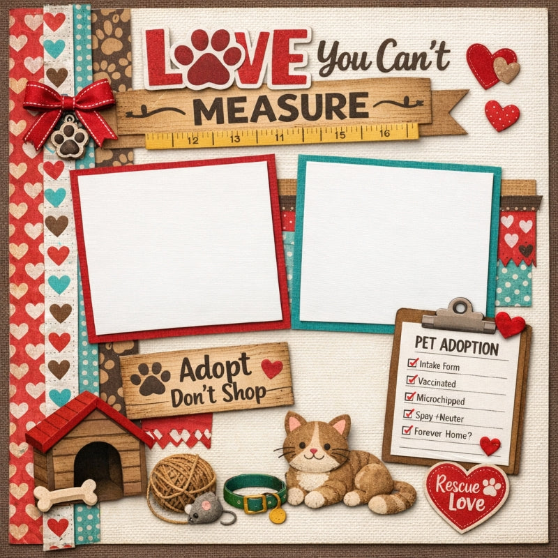 Love You Can't Measure-Premade Scrapbook Page