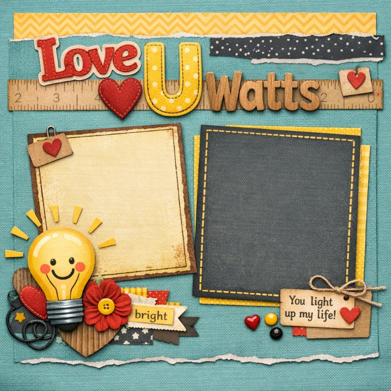 Love U Watts-Premade Scrapbook Page