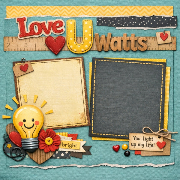 Love U Watts-Premade Scrapbook Page