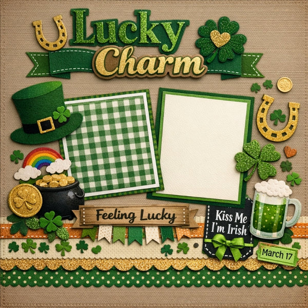 Lucky Charm-Premade Scrapbook Page