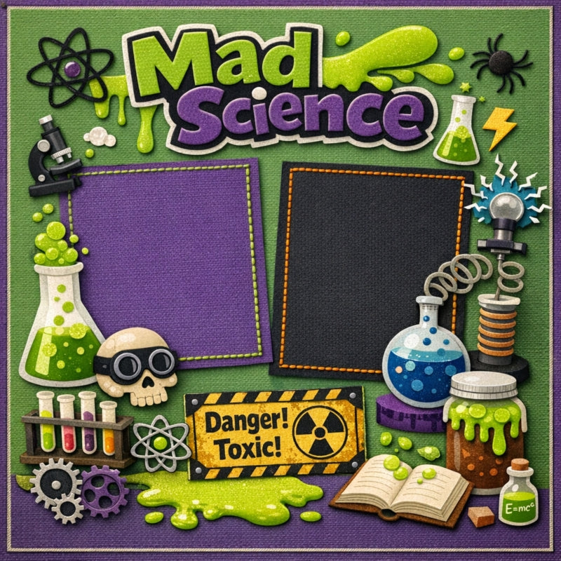 Mad Science-Premade Scrapbook Page