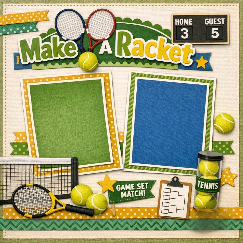Make A Racket-Premade Scrapbook Page
