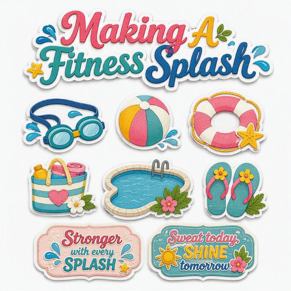 Making A Fitness Splash-Premade Cutout Set