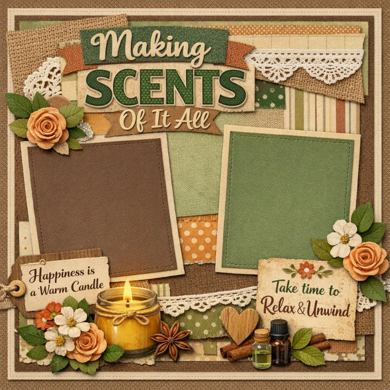 Making Scents Of It All-Premade Scrapbook Page