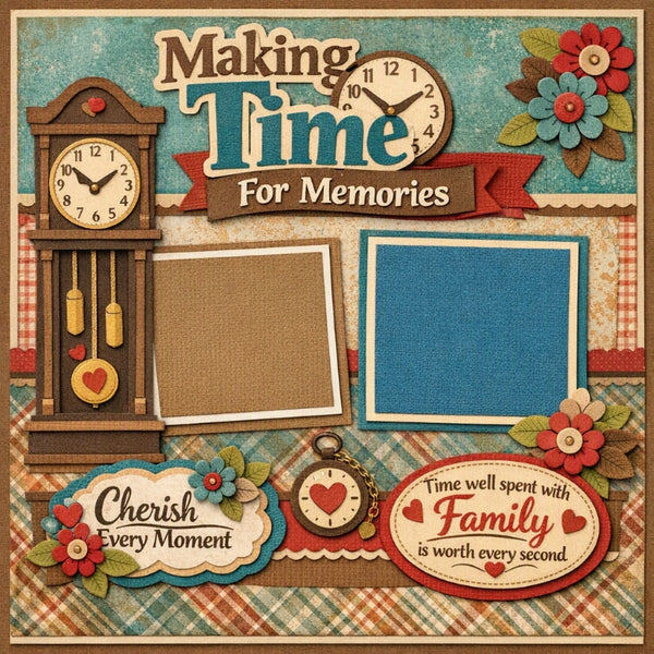 Making Time For Memories-Premade Scrapbook Page