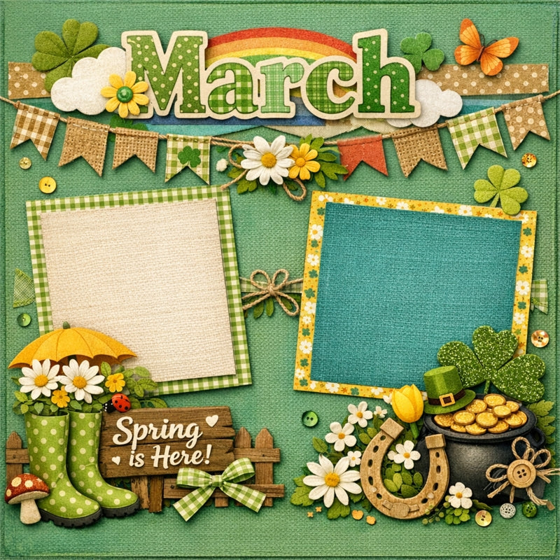 March-Premade Scrapbook Page