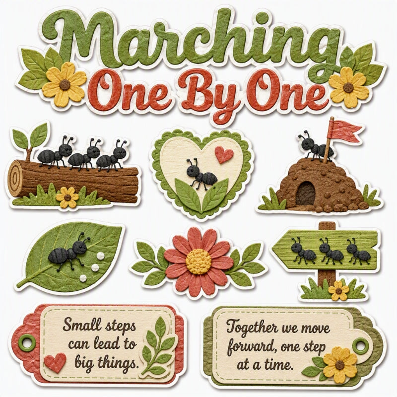 Marching One By One-Premade Cutout Set
