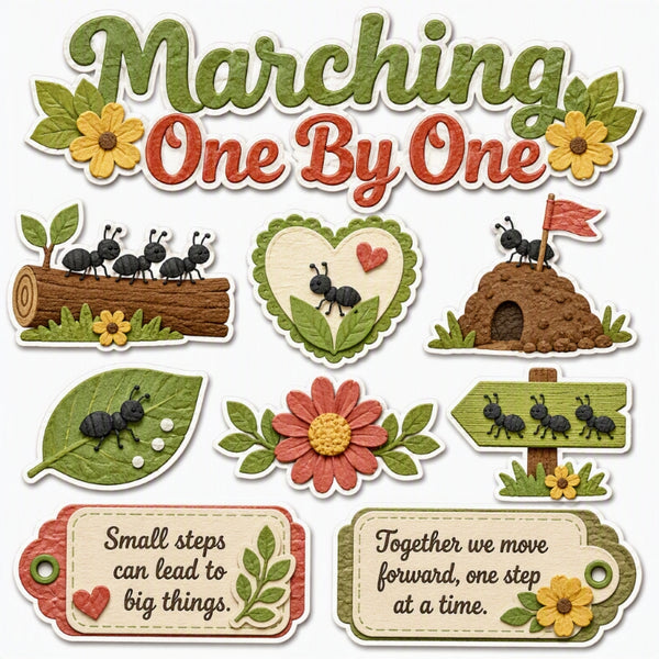 Marching One By One-Premade Cutout Set