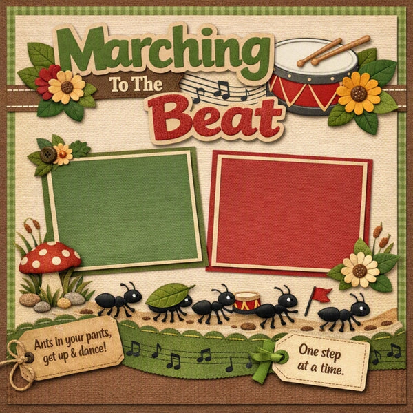 Marching To The Beat-Premade Scrapbook Page