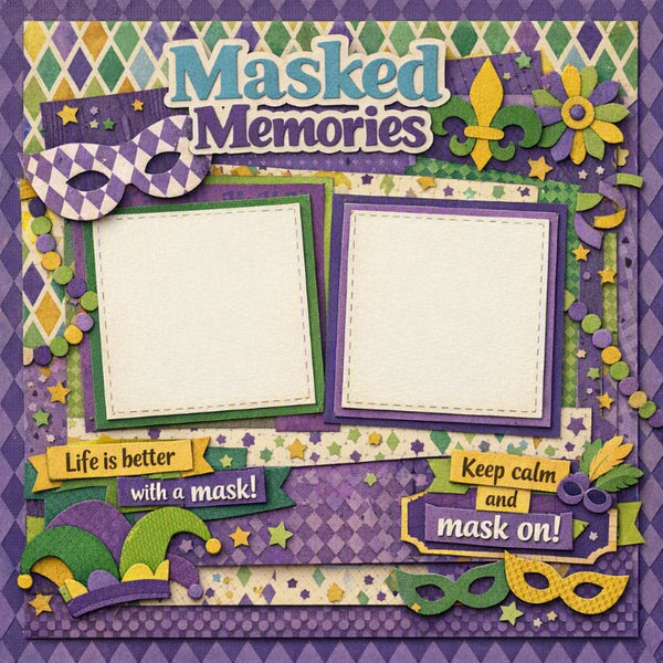 Masked Memories-Premade Scrapbook Page