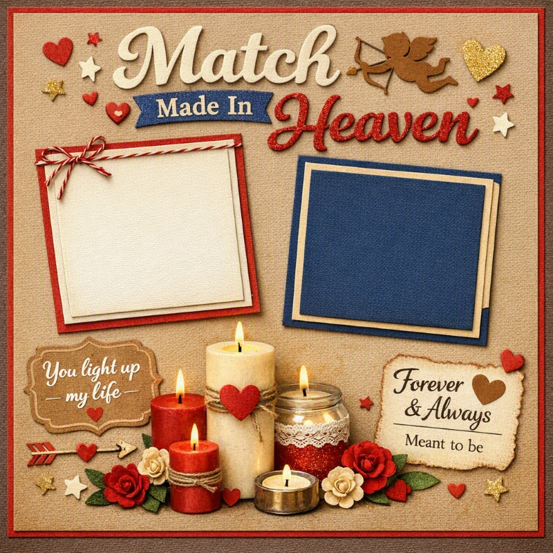 Match Made In Heaven-Premade Scrapbook Page