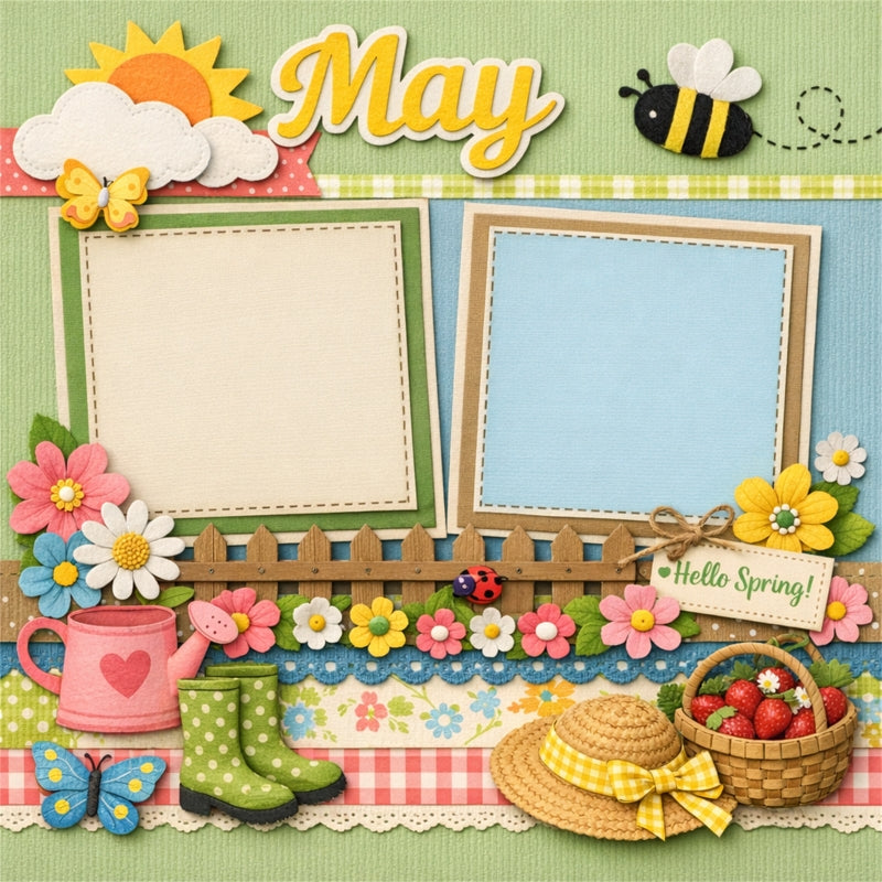 May-Premade Scrapbook Page