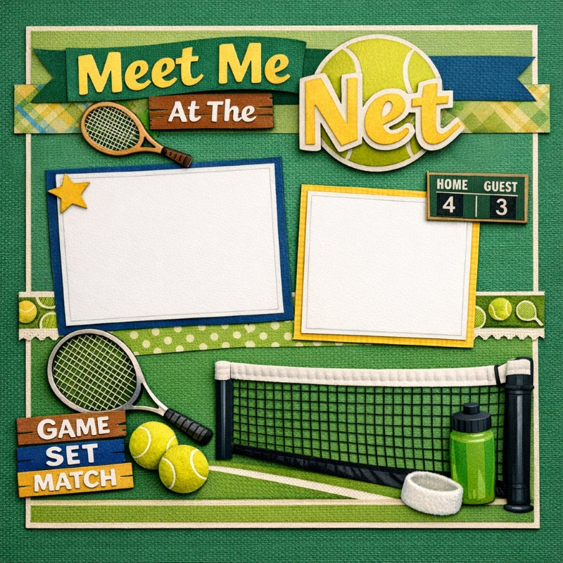 Meet Me At The Net-Premade Scrapbook Page
