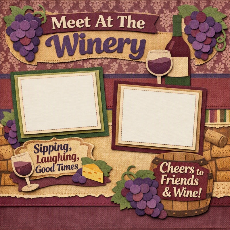 Meet At The Winery-Premade Scrapbook Page