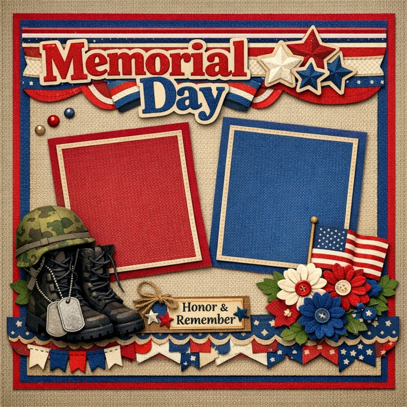 Memorial Day-Premade Scrapbook Page