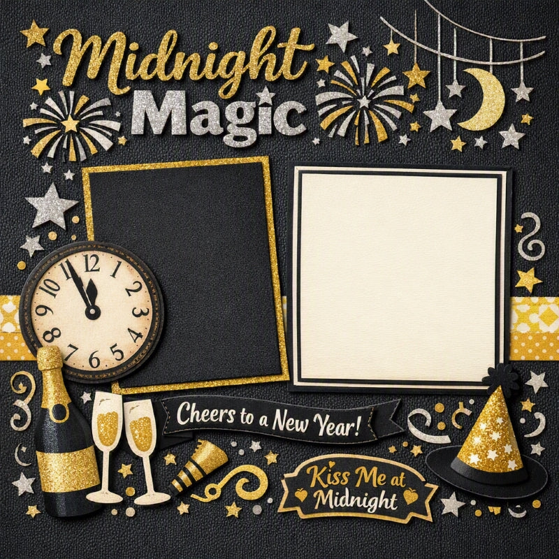 Midnight Magic-Premade Scrapbook Page