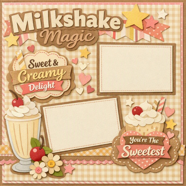 Milkshake Magic-Premade Scrapbook Page