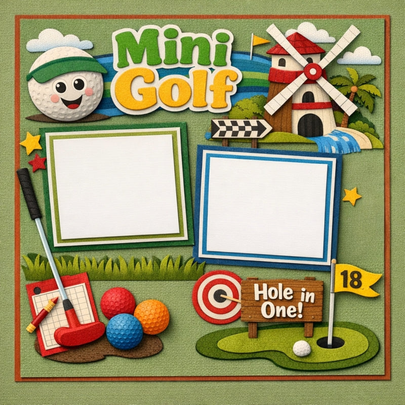 Mini Golf-Premade Scrapbook Page