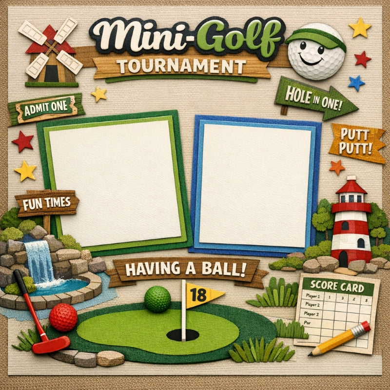 Mini-Golf Tournament-Premade Scrapbook Page