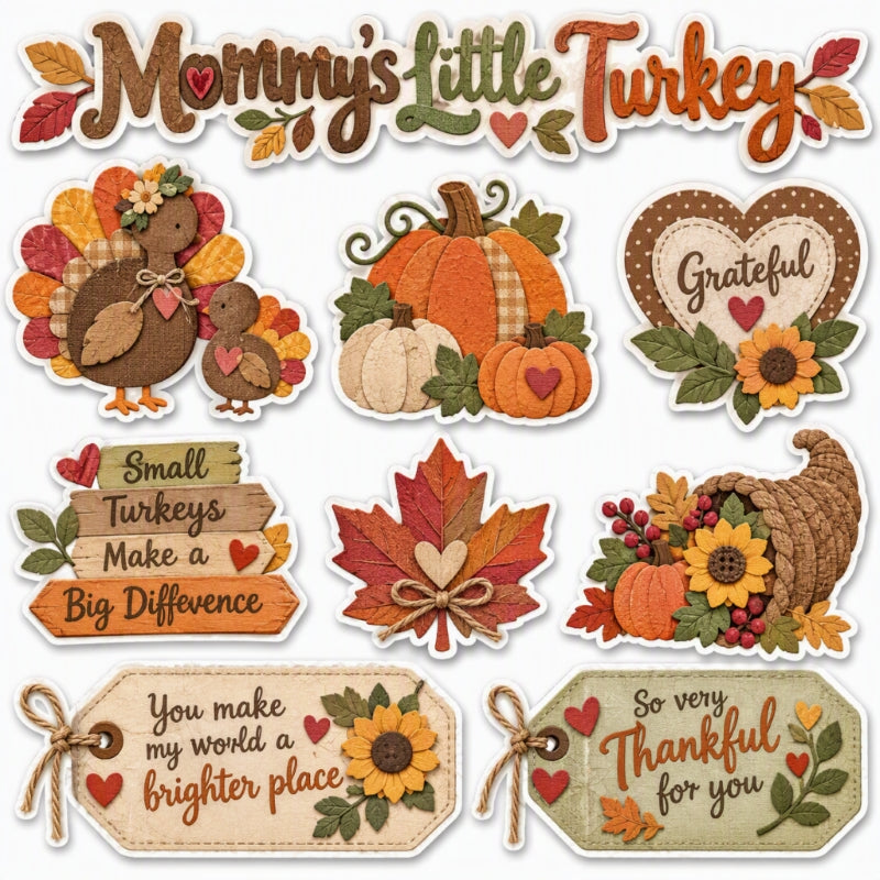 Mommy's Little Turkey-Premade Cutout Set