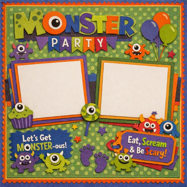 Monster Party-Premade Scrapbook Page